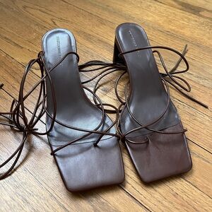 Princess polly ankle tie block heel